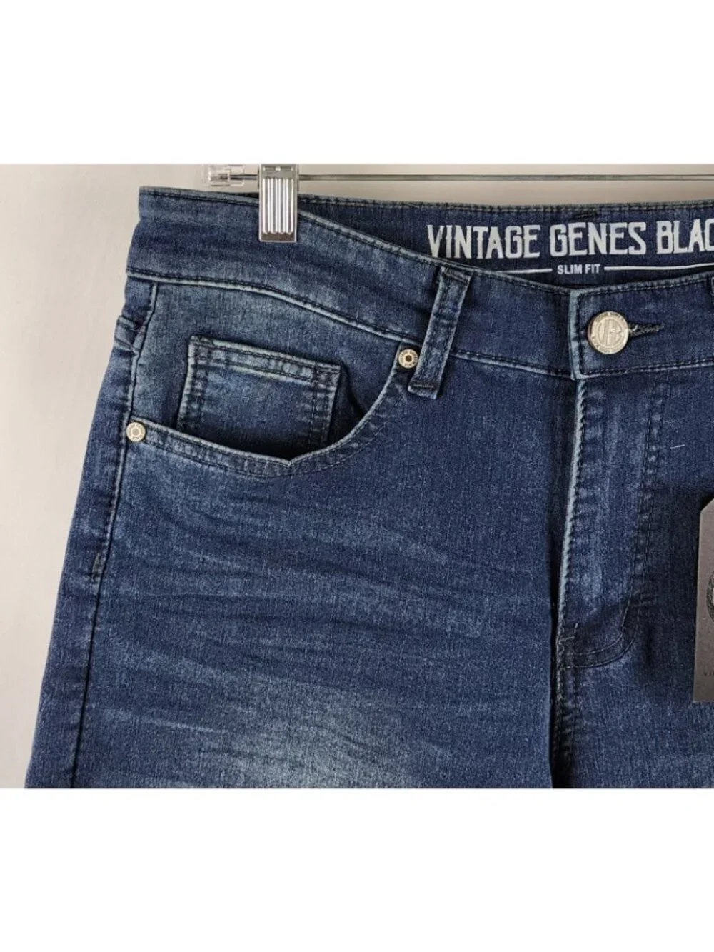 Vintage Genes Black Shorts Mens 30W Blue Slim Fit (30x8) NWT